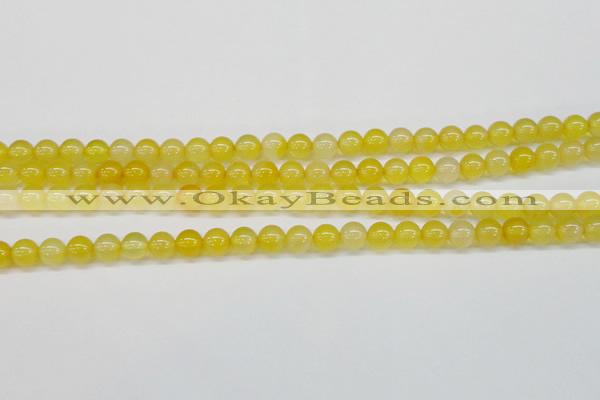 CAG7109 15.5 inches 8mm round yellow agate gemstone beads