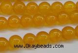 CAG7110 15.5 inches 8mm round yellow agate gemstone beads