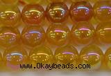 CAG7124 15.5 inches 12mm round AB-color yellow agate gemstone beads