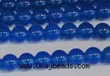 CAG7159 15.5 inches 6mm round blue agate gemstone beads