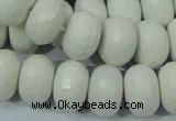 CAG716 15.5 inches 12*18mm faceted rondelle white agate gemstone beads