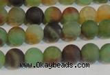 CAG7167 15.5 inches 6mm round matte rainbow agate gemstone beads