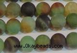 CAG7168 15.5 inches 8mm round matte rainbow agate gemstone beads