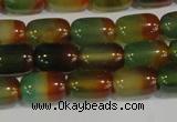 CAG7175 15.5 inches 8*12mm drum rainbow agate gemstone beads