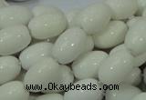 CAG718 15.5 inches 10*15mm rice white agate gemstone beads wholesale