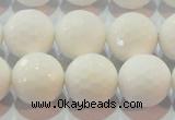 CAG7186 15.5 inches 16mm faceted round white agate gemstone beads