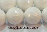 CAG7188 15.5 inches 20mm faceted round white agate gemstone beads