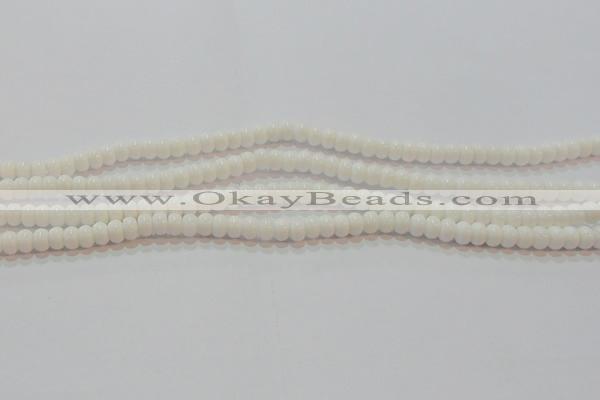 CAG7190 15.5 inches 4*6mm rondelle white agate gemstone beads