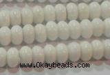 CAG7191 15.5 inches 5*8mm rondelle white agate gemstone beads