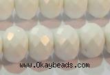 CAG7195 15.5 inches 10*14mm faceted rondelle white agate beads