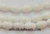 CAG7200 15.5 inches 5*8mm rice white agate gemstone beads