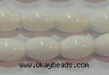 CAG7202 15.5 inches 8*12mm rice white agate gemstone beads