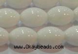 CAG7203 15.5 inches 10*14mm rice white agate gemstone beads