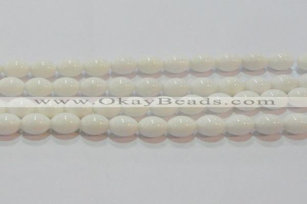 CAG7203 15.5 inches 10*14mm rice white agate gemstone beads