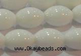 CAG7204 15.5 inches 12*16mm rice white agate gemstone beads