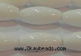 CAG7206 15.5 inches 7*21mm rice white agate gemstone beads