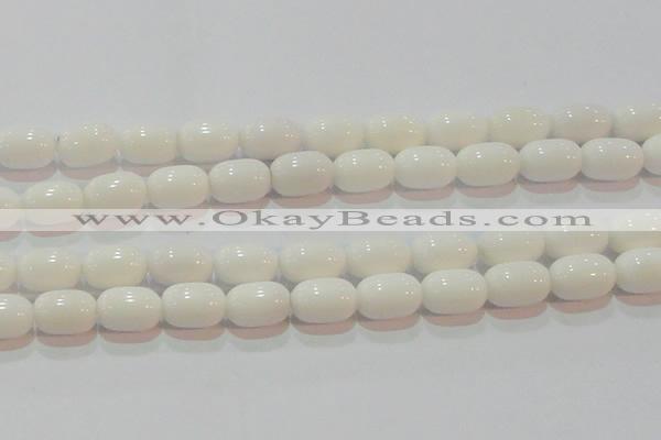 CAG7212 15.5 inches 10*14mm drum white agate gemstone beads