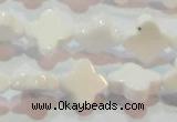 CAG7217 15.5 inches 10*10mm flower white agate gemstone beads