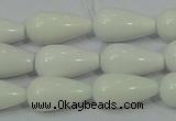 CAG722 15.5 inches 10*20mm teardrop white agate gemstone beads