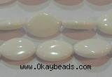 CAG7228 15.5 inches 10*14mm marquise white agate gemstone beads