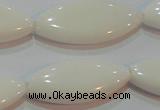 CAG7232 15.5 inches 16*33mm marquise white agate gemstone beads