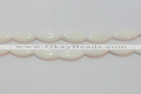 CAG7232 15.5 inches 16*33mm marquise white agate gemstone beads