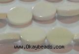 CAG7234 15.5 inches 10*14mm oval white agate gemstone beads