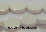 CAG7235 15.5 inches 12*16mm oval white agate gemstone beads