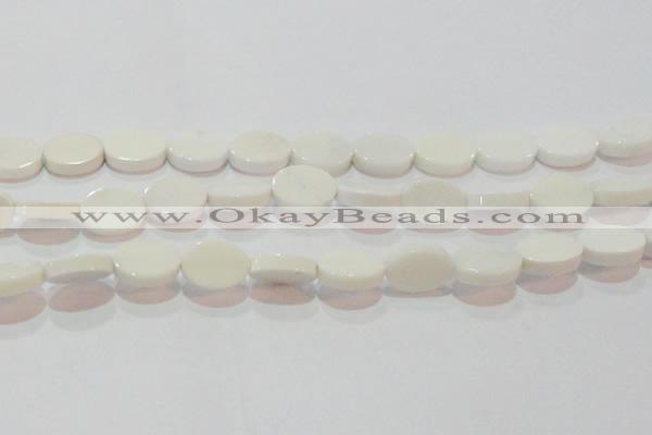 CAG7235 15.5 inches 12*16mm oval white agate gemstone beads