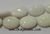 CAG7241 15.5 inches 12*16mm oval white agate gemstone beads