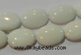 CAG7242 15.5 inches 15*20mm oval white agate gemstone beads