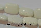 CAG7245 15.5 inches 10*14mm rectangle white agate gemstone beads