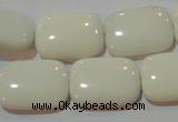 CAG7246 15.5 inches 12*16mm rectangle white agate gemstone beads