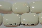 CAG7247 15.5 inches 13*18mm rectangle white agate gemstone beads