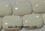 CAG7248 15.5 inches 15*20mm rectangle white agate gemstone beads