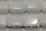 CAG7261 15.5 inches 13*18mm rectangle white agate gemstone beads