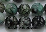 CAG7326 15.5 inches 16mm round dragon veins agate beads wholesale