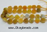 CAG7356 15.5 inches 18*20mm - 20*22mm octagonal dragon veins agate beads