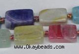 CAG7370 15.5 inches 10*15mm - 10*20mm cuboid dragon veins agate beads