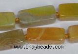 CAG7374 15.5 inches 8*20mm - 10*25mm cuboid dragon veins agate beads