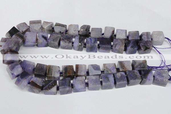 CAG7383 15.5 inches 11*12mm - 13*14mm cube dragon veins agate beads