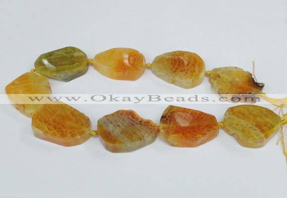 CAG7406 15.5 inches 25*35mm - 30*40mm freeform dragon veins agate beads