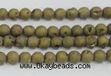 CAG7445 15.5 inches 4mm round plated druzy agate beads wholesale