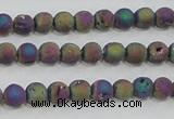 CAG7449 15.5 inches 6mm round plated druzy agate beads wholesale