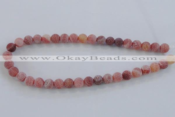 CAG7490 15.5 inches 12mm round frosted agate beads wholesale