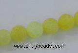 CAG7518 15.5 inches 4mm round frosted agate beads wholesale