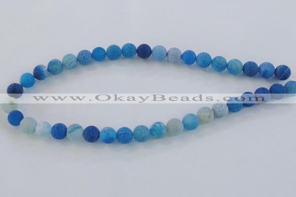 CAG7534 15.5 inches 4mm round frosted agate beads wholesale