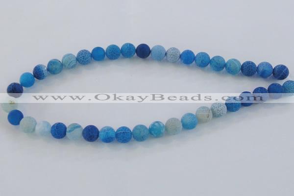 CAG7535 15.5 inches 6mm round frosted agate beads wholesale