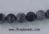 CAG7560 15.5 inches 8mm round frosted agate beads wholesale