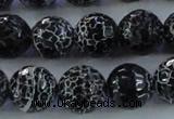 CAG7605 15.5 inches 14mm faceted round frosted agate beads wholesale